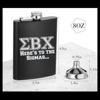 Sigma Beta Chi Engraved Flask Design