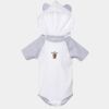 Fine Jersey Infant Short Sleeve Raglan Bodysuit with Hood & Ears Thumbnail