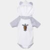 Fine Jersey Infant Short Sleeve Raglan Bodysuit with Hood & Ears Thumbnail