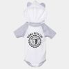 Fine Jersey Infant Short Sleeve Raglan Bodysuit with Hood & Ears Thumbnail