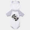 Fine Jersey Infant Short Sleeve Raglan Bodysuit with Hood & Ears Thumbnail