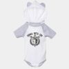 Fine Jersey Infant Short Sleeve Raglan Bodysuit with Hood & Ears Thumbnail